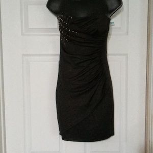 Material girl medium black and gold tube top dress